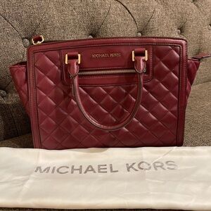 Michael Kors Quilted Red and Gold Bag